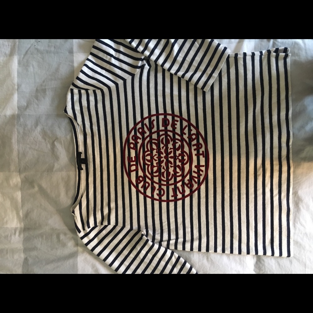 J. CREW SIZE SM Navy, White Striped Knit Shirt